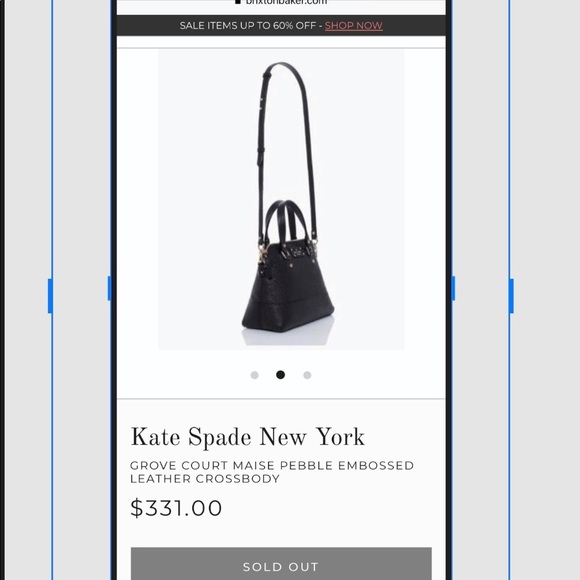 Gray Pebble Leather Kate Spade Crossbody Purse - Picture 6 of 8